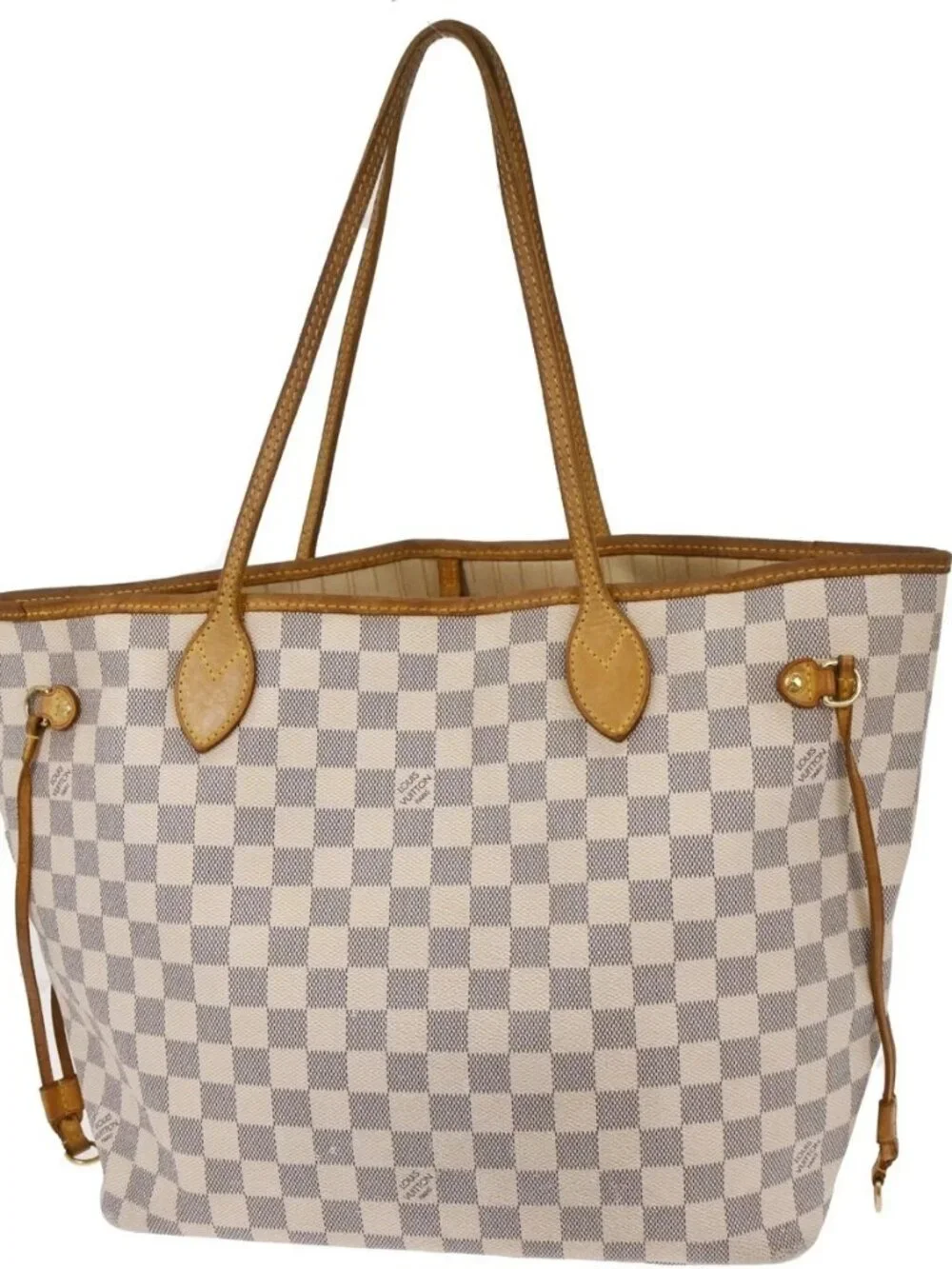 Best01 Louis Vuitton Azur Neverfull MM Shoulder Bag